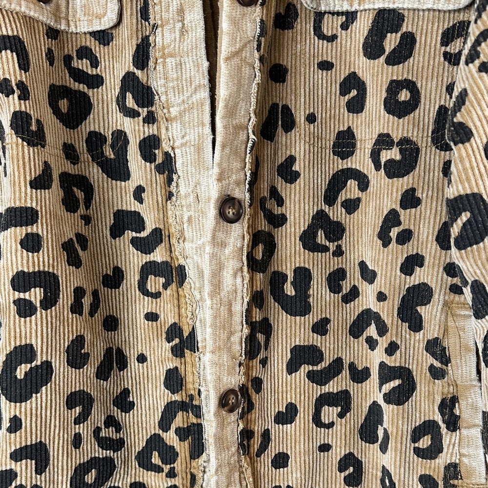 BiBi Animal Print Corduroy Jacket Size Medium - Picture 3 of 7